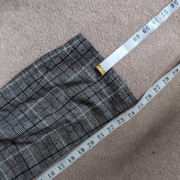 Revolve Native Youth Plaid Academia High Rise Belted Papebag Trouser Pants S - Picture 4 of 8